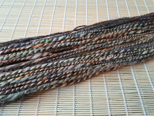 Deep Earth - tones of rich brown, green, burnt orange and charcoal